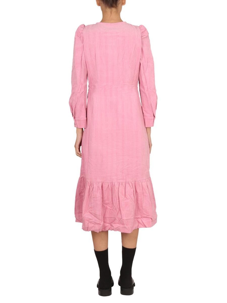 Baum Und Pferdgarten Cotton With Necklace Detail Midi Dress — Pink by Baum Und Pferdgarten