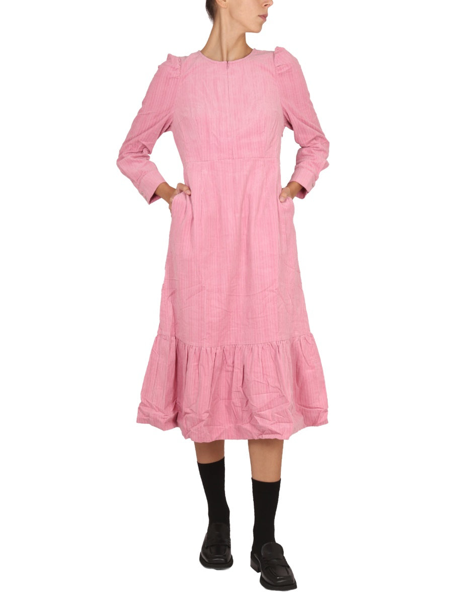 Baum Und Pferdgarten Cotton With Necklace Detail Midi Dress — Pink, view 2