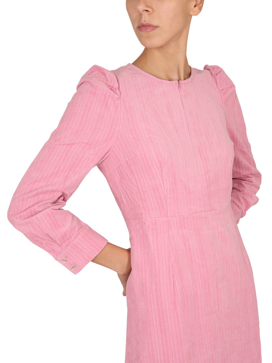 Baum Und Pferdgarten Cotton With Necklace Detail Midi Dress — Pink, view 3