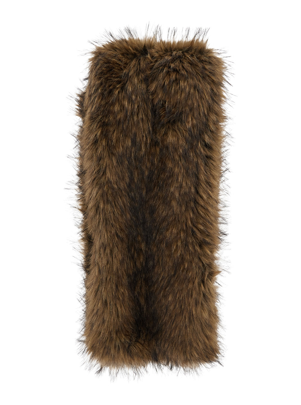 Bazar Deluxe Ecoleather Fur Scarf — Brown by Bazar Deluxe
