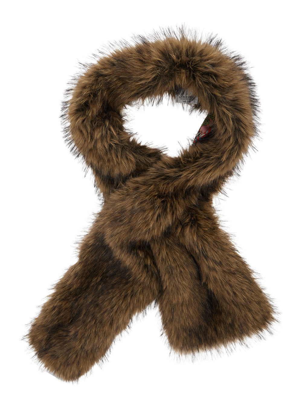 Bazar Deluxe Ecoleather Fur Scarf — Brown, view 2