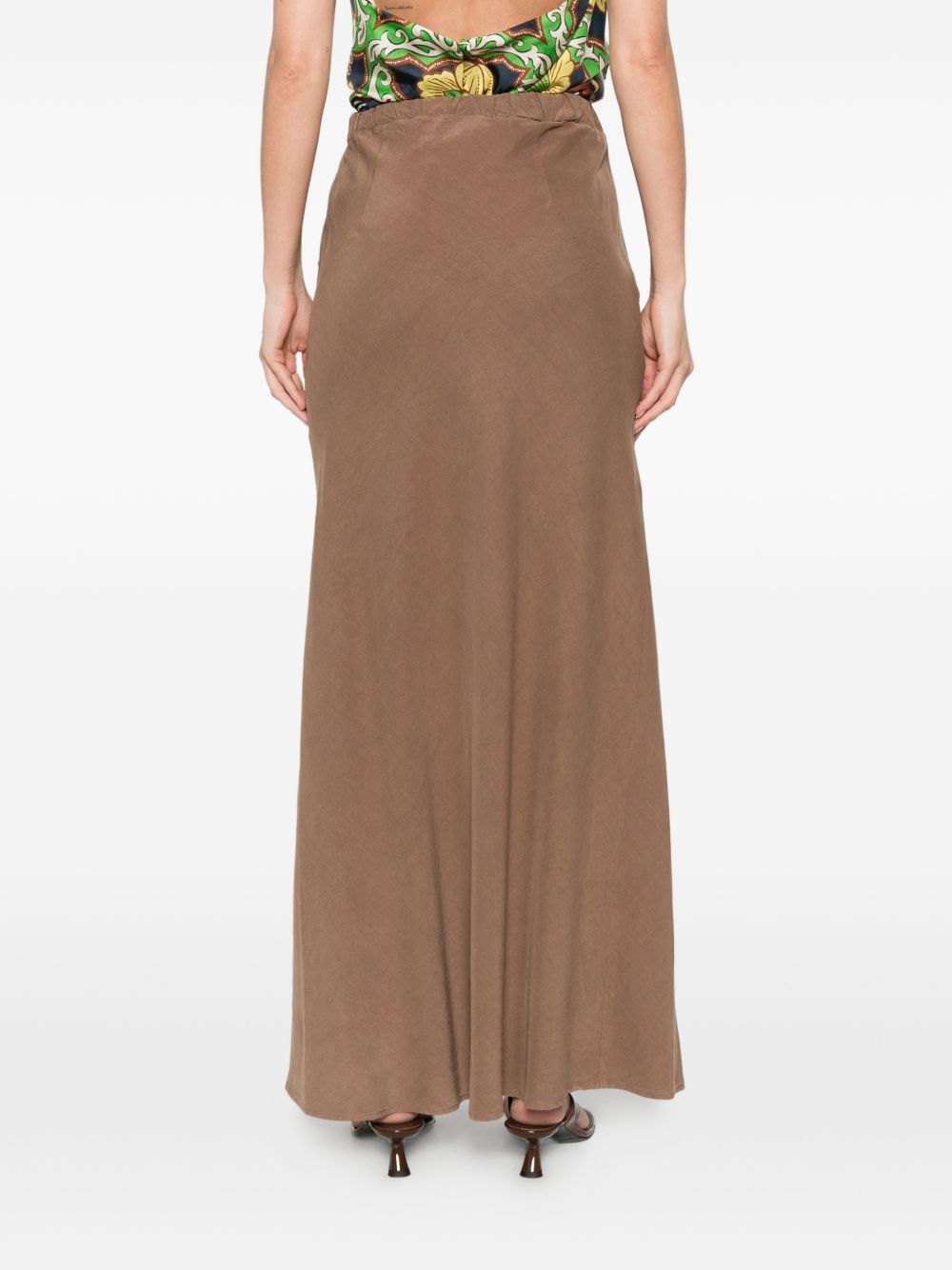 Bazar Deluxe Embroidered Maxi Skirt — Brown, view 3
