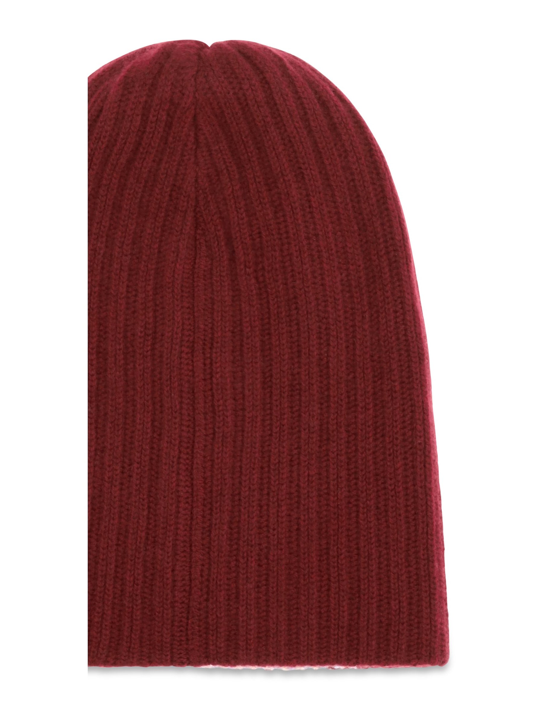 Baziszt BZFW26HA02393 Cashmere Ribbed Knit Beanie — Red, view 3
