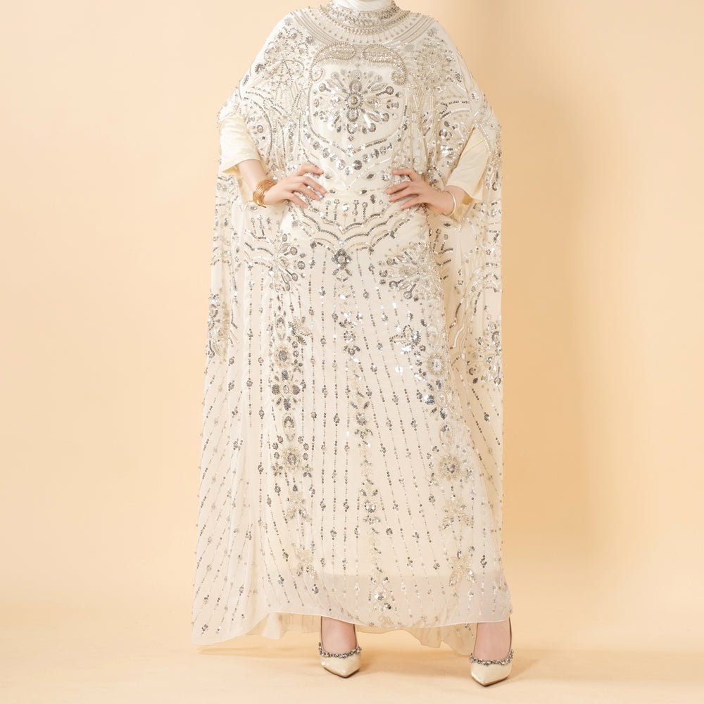 Beaded Sequin Embroidered Batwing Abaya(MA451), view 2