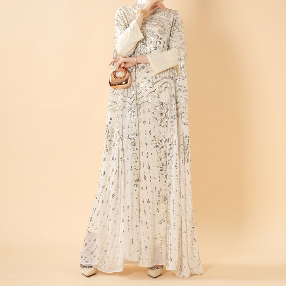 Beaded Sequin Embroidered Batwing Abaya(MA451), view 3