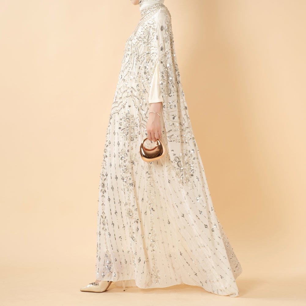 Beaded Sequin Embroidered Batwing Abaya(MA451), view 4