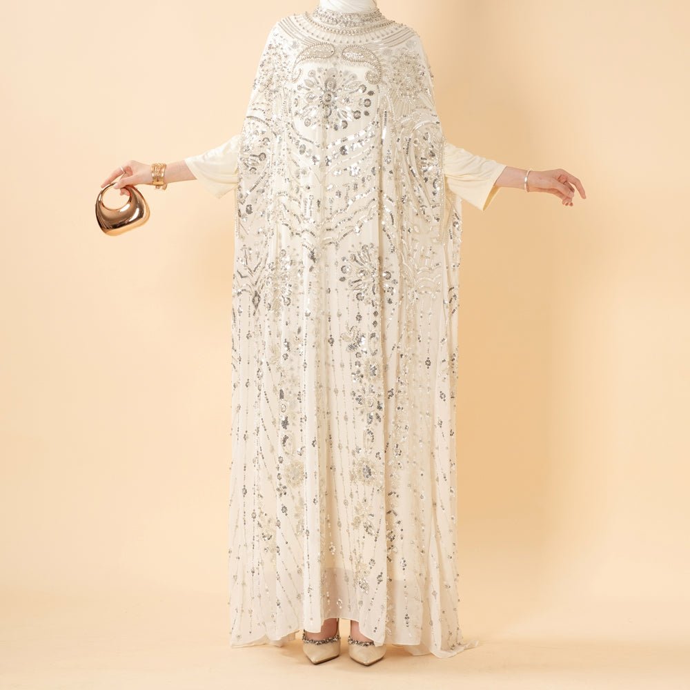 Beaded Sequin Embroidered Batwing Abaya(MA451), view 6