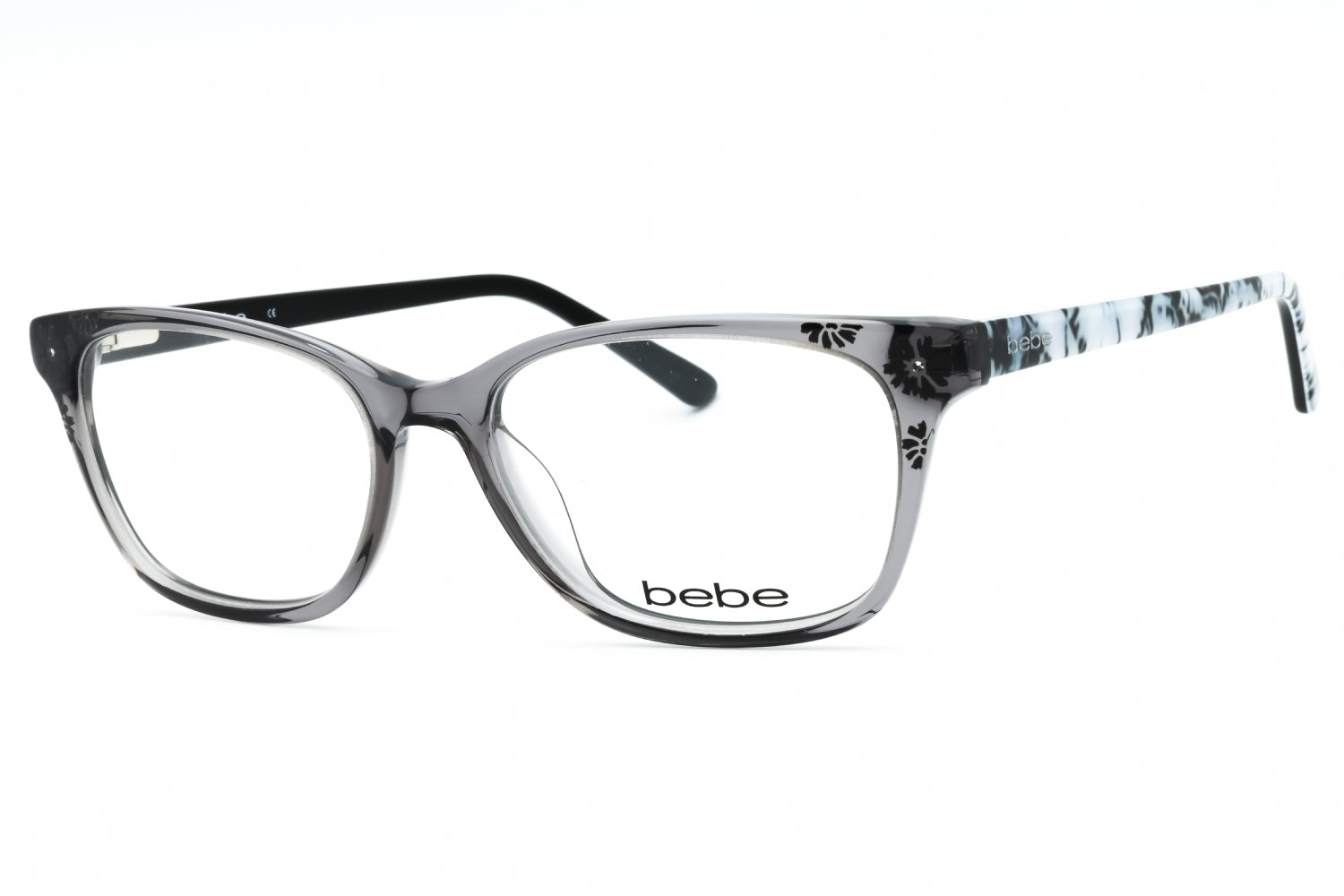 Bebe BB5163 Rectangular Acetate Eyeglasses — Gray by Bebe