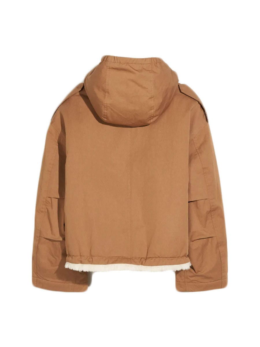 Bellerose Cotton-Blend Hooded Jacket — Beige, view 2