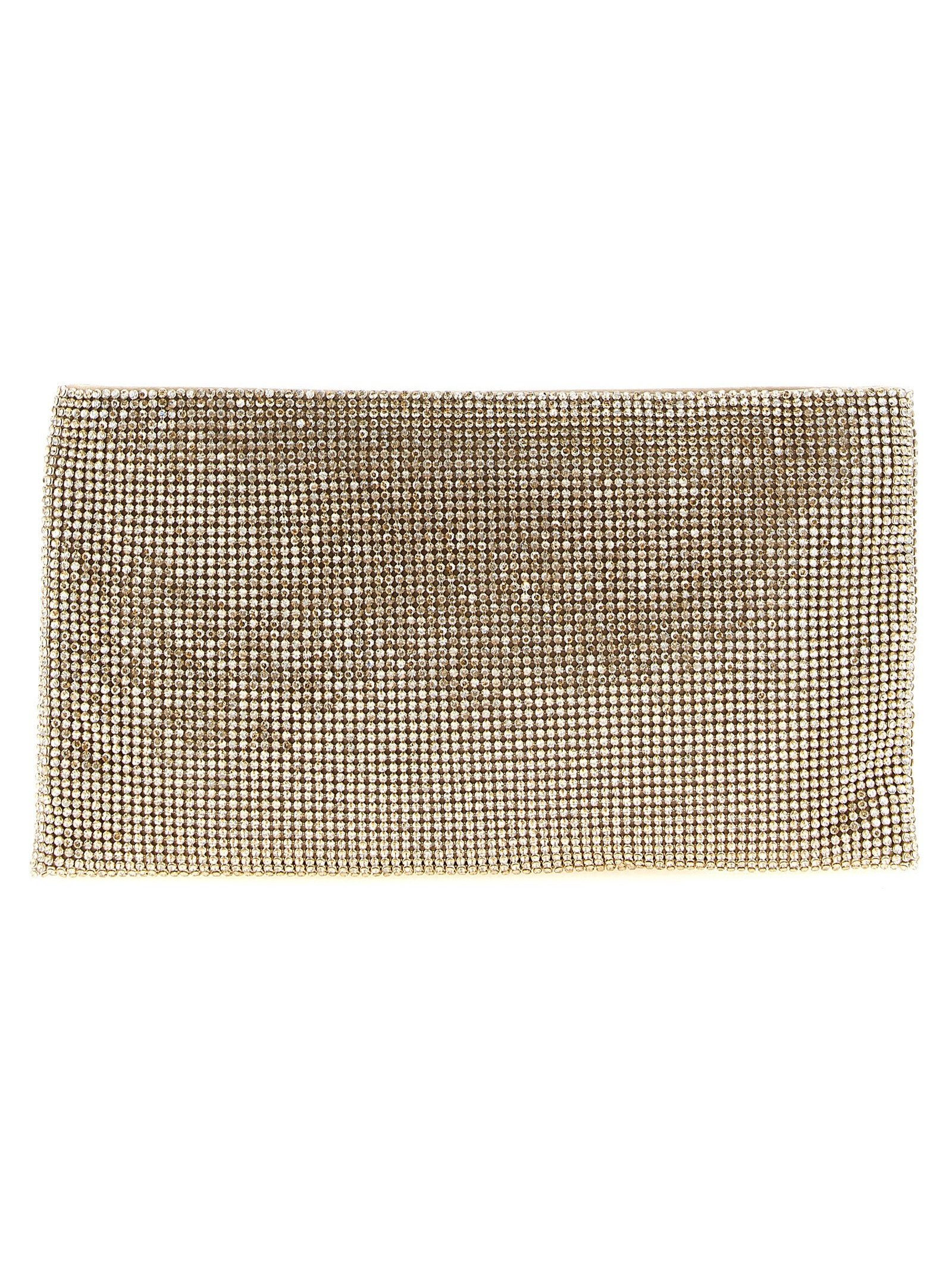 Benedetta Bruzziches Crystal-Studded Mesh Clutch — Gold by Benedetta Bruzziches