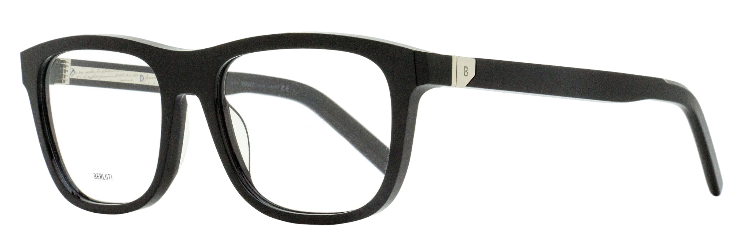 Berluti BL50013U Soft Rectangular Eyeglasses — Black by Berluti