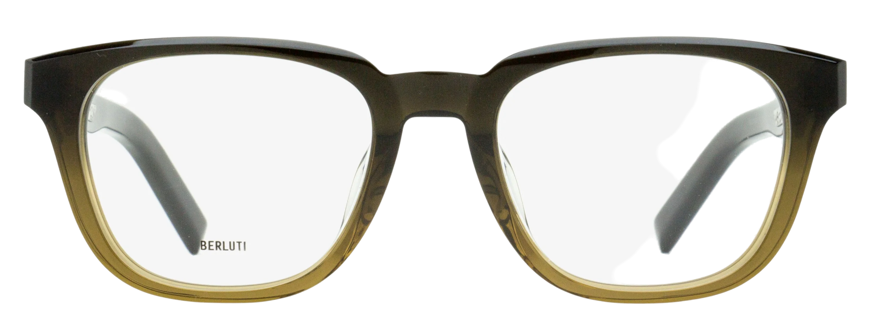 Berluti BL50019U Rounded Rectangle Acetate Eyeglasses — Brown, view 2