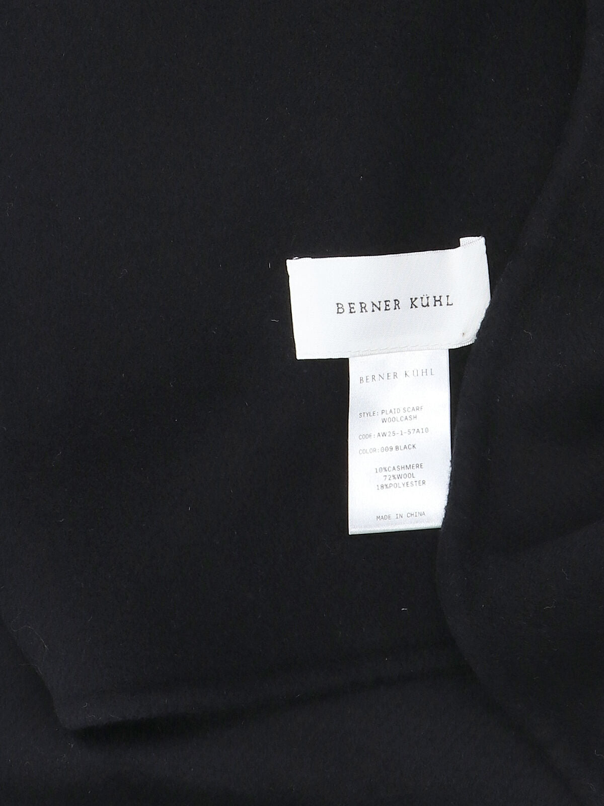 Berner Kuhl Wool-Blend Scarf — Black, view 3