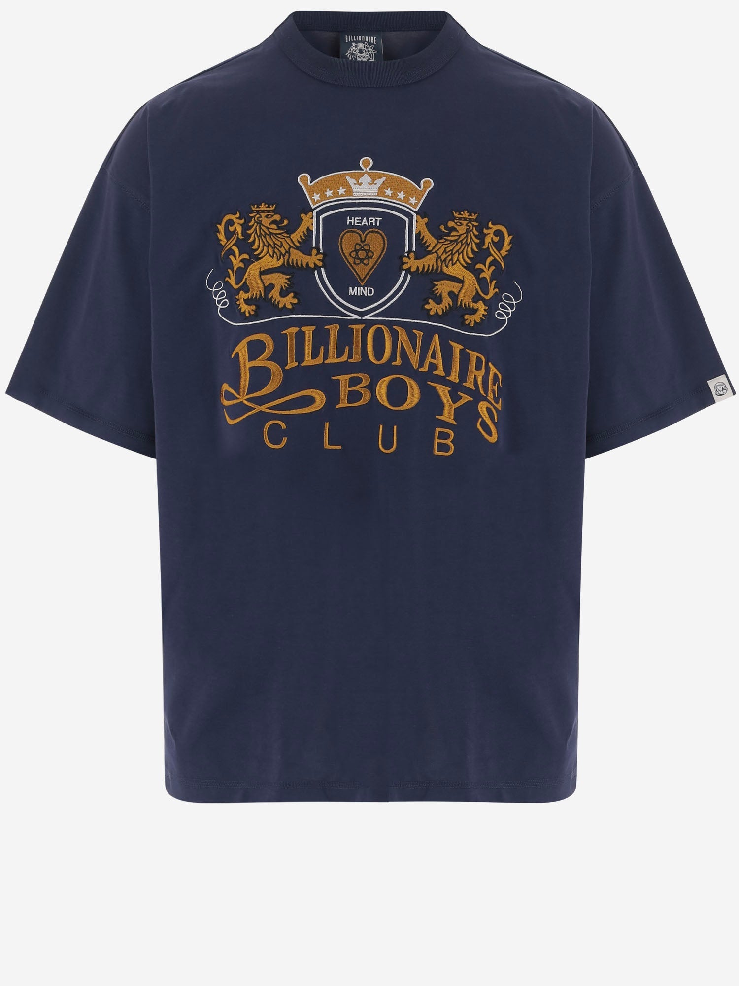 Billionaire Boys Club Logo-Embroidered Crest T-Shirt — Navy by Billionaire Boys Club