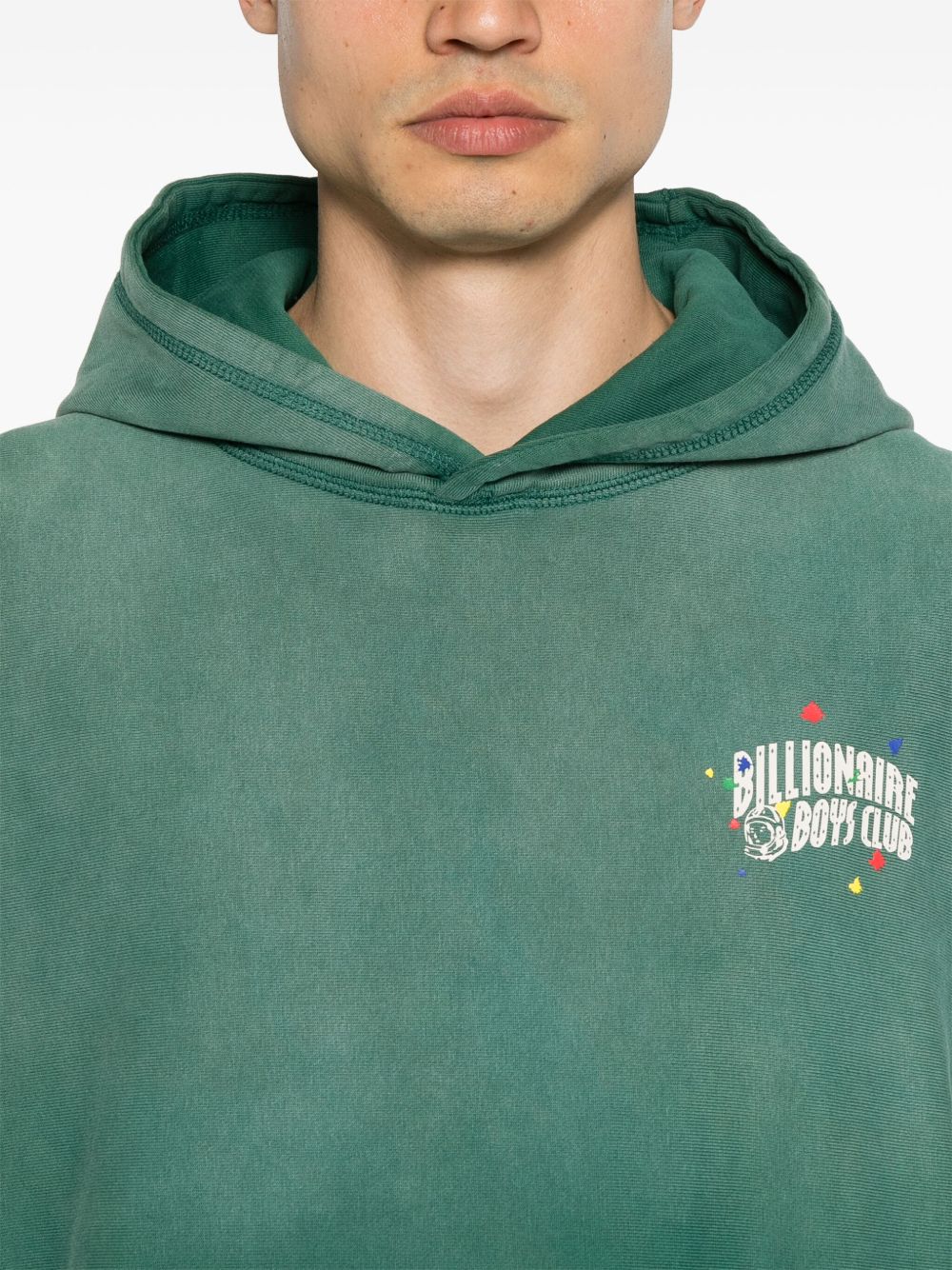 Billionaire Logo Embroidered Hoodie — Green, view 3