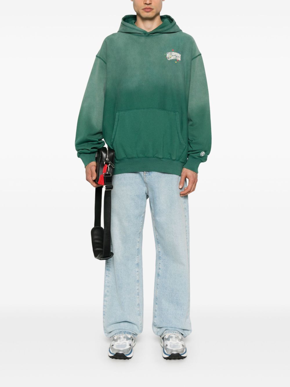Billionaire Logo Embroidered Hoodie — Green, view 4