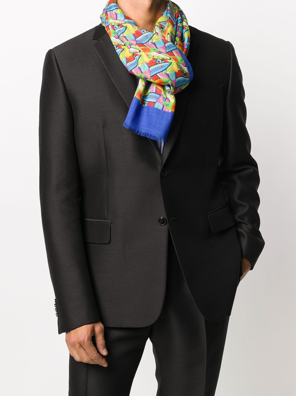 Billionaire Surf Board Print Silk Blend Scarf — Multicolour by Billionaire