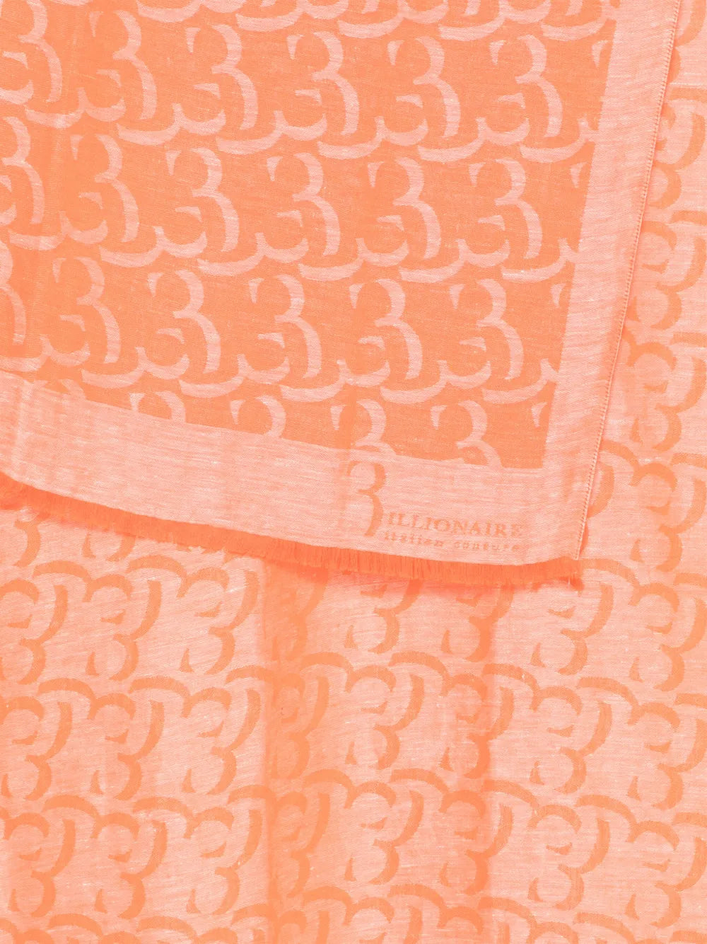Billionaire Logo-Print Scarf — Orange, view 2