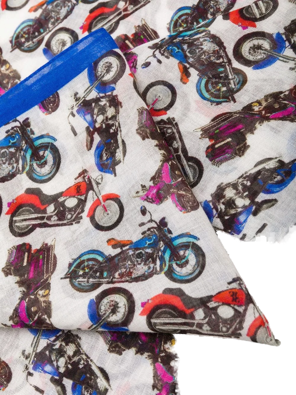 Billionaire Motorbike Print Scarf — White by Billionaire