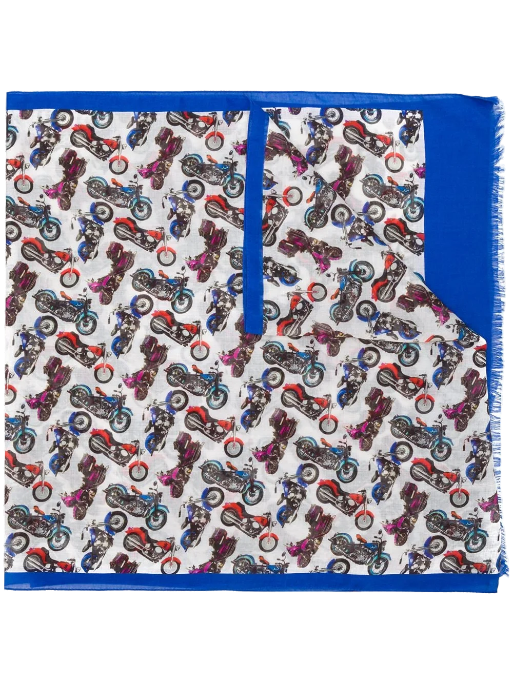 Billionaire Motorbike Print Scarf — White, view 3