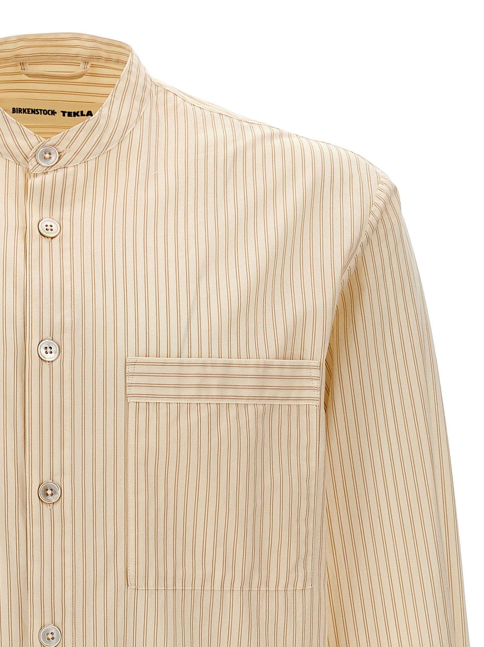 Birkenstock 1774 Striped Cotton Poplin Shirt — Cream, view 3