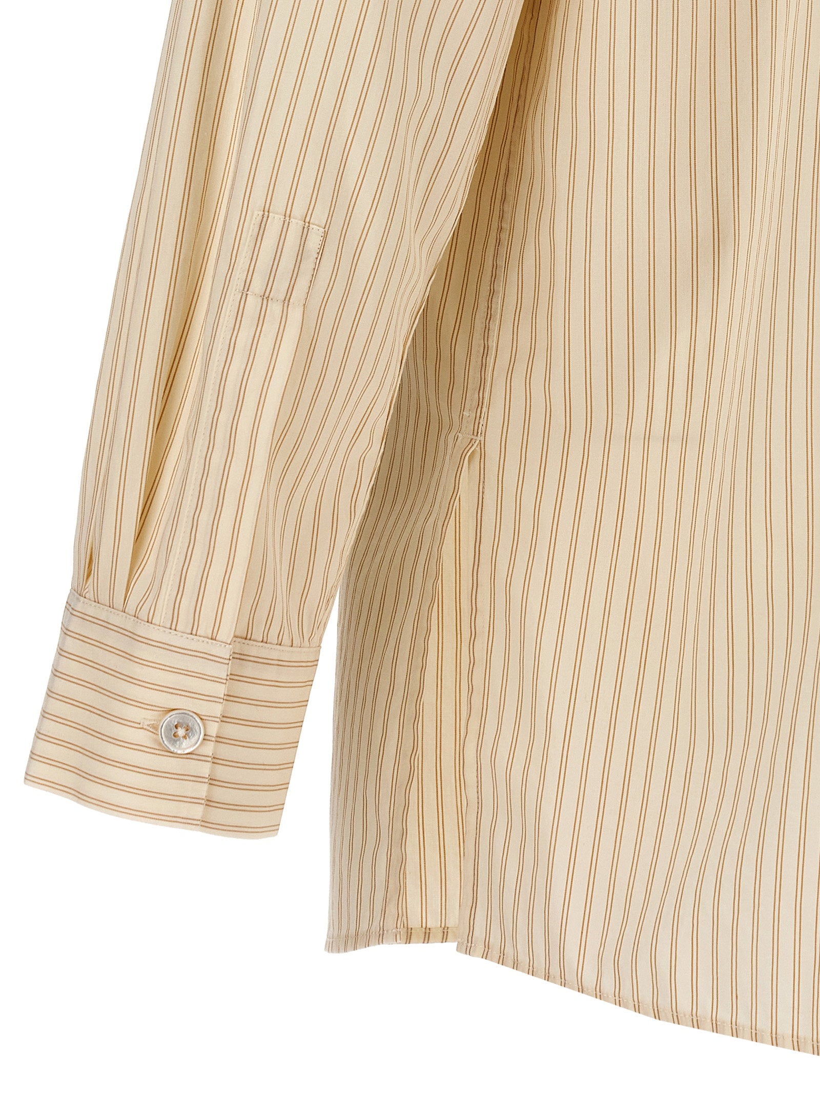 Birkenstock 1774 Striped Cotton Poplin Shirt — Cream, view 4