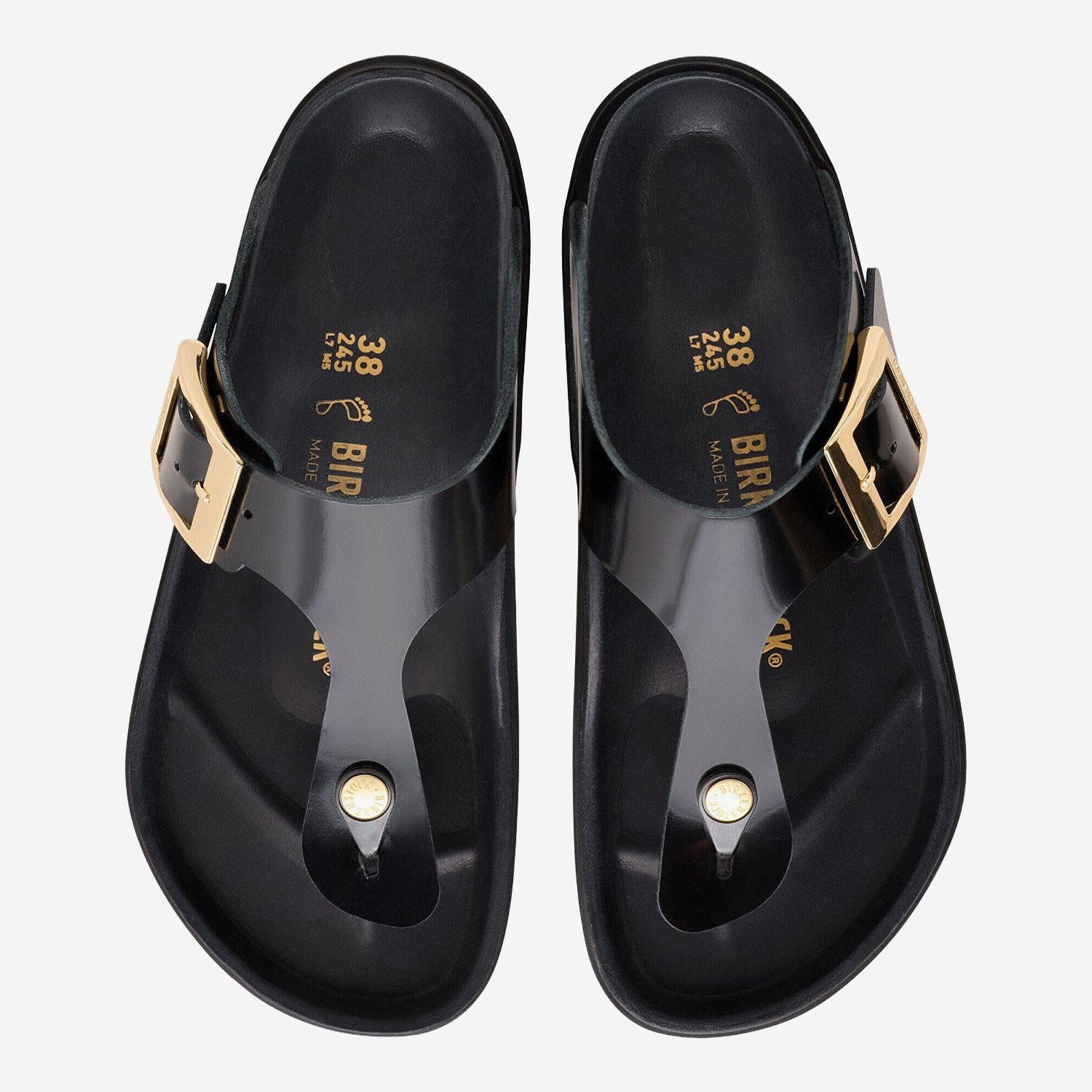 Birkenstock Gizeh Droplet Sandals — Black, view 5