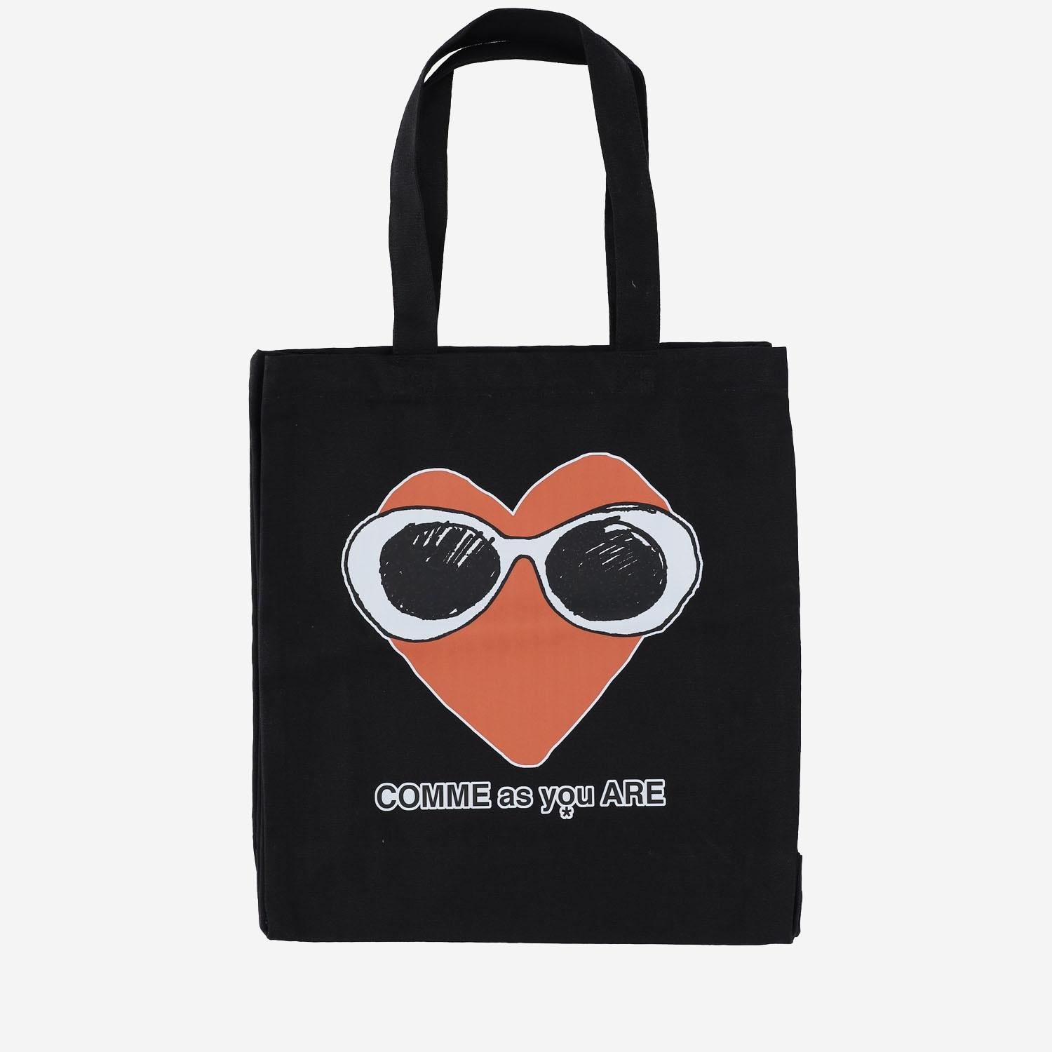 Black Score Graphic-Print Cotton Tote Bag — Black, view 2