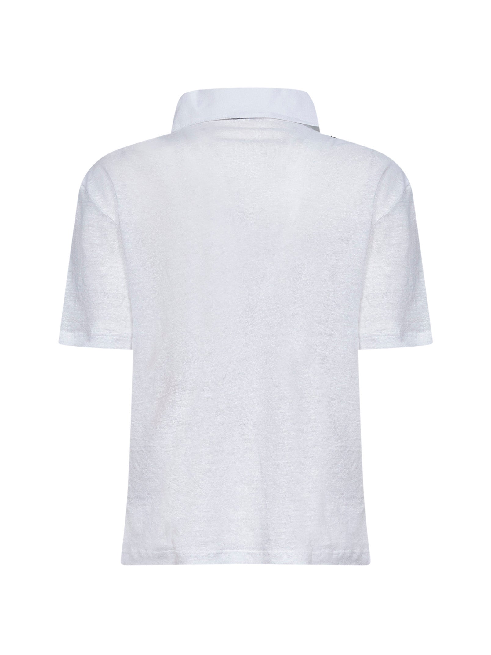 Blanca Vita Linen Polo Shirt — White, view 2