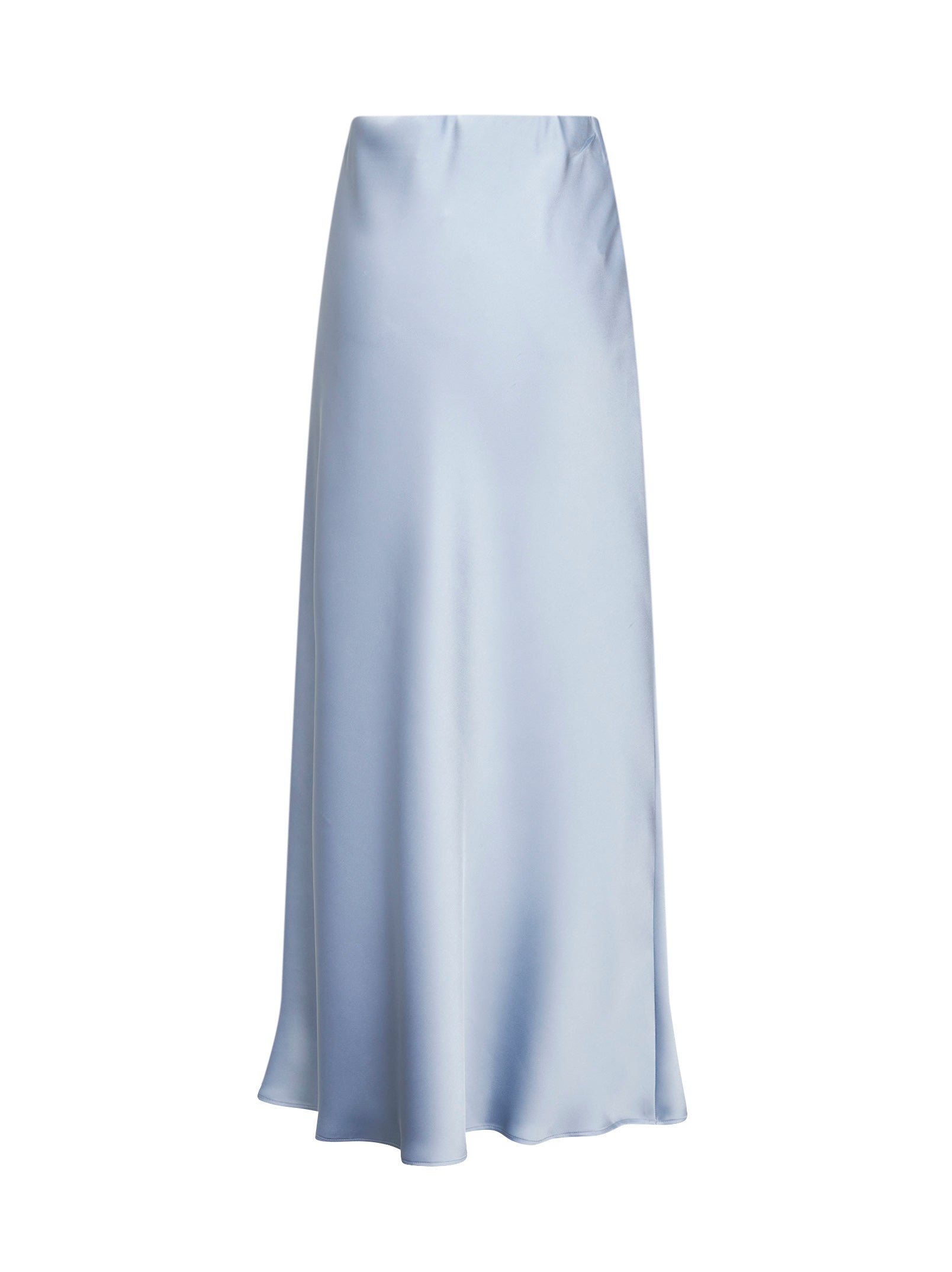 Blanca Vita Satin Long Bias Skirt — Blue, view 2