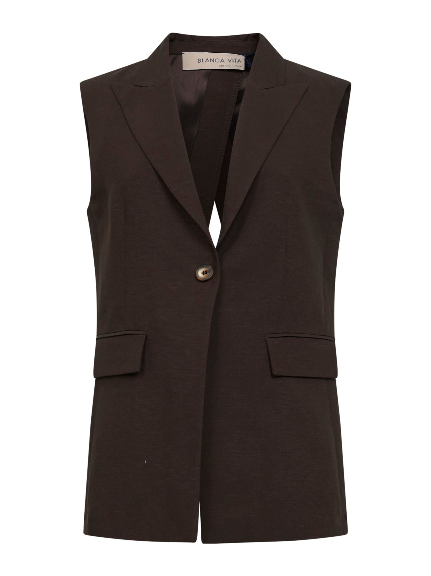 Blanca Vita Grifea Vest — Brown by Blanca Vita