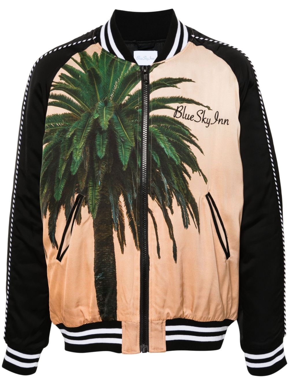 Blue Sky Inn Palm-Graphic Padded Jacket — Black by Blue Sky Inn
