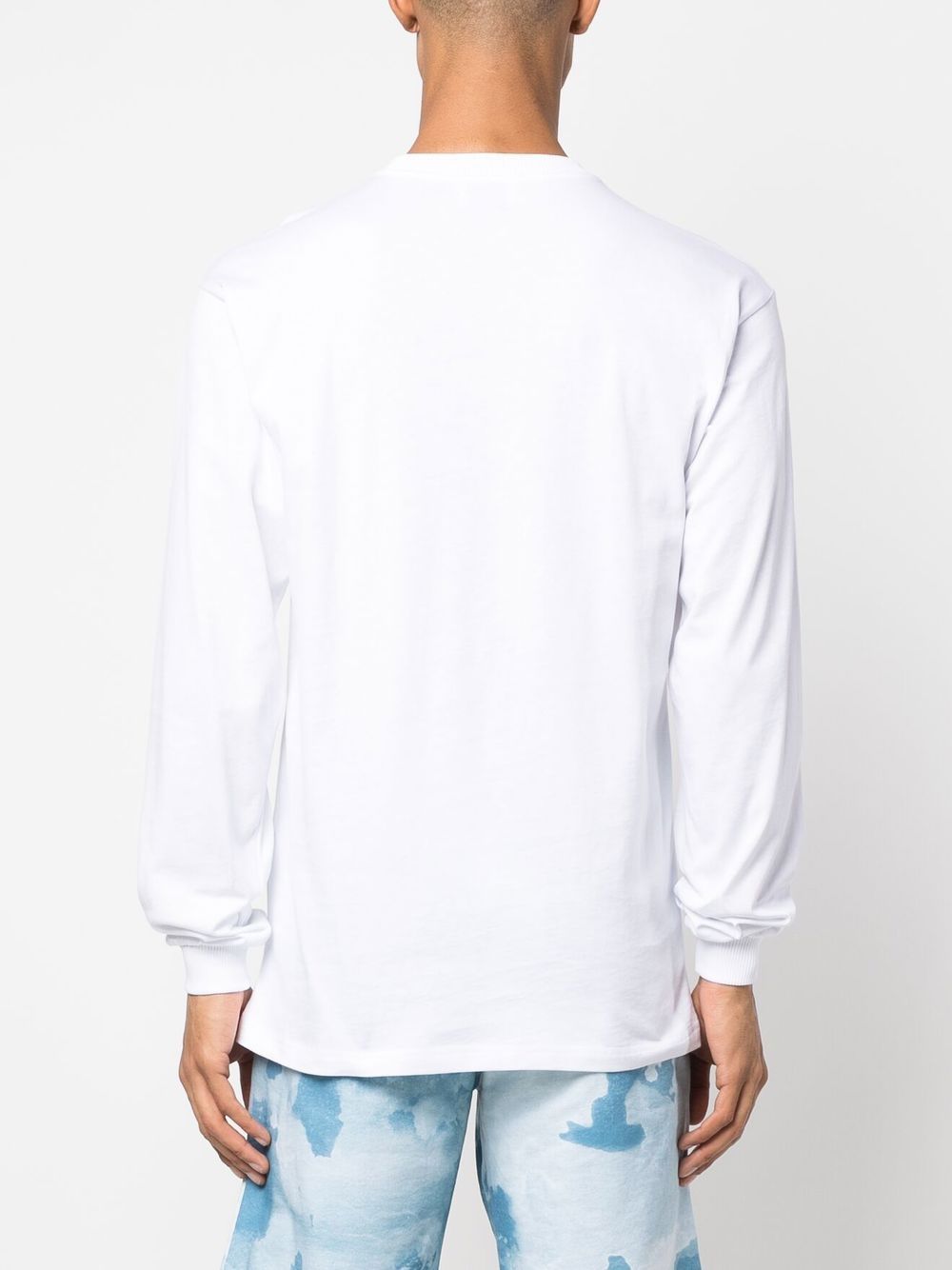 Blue Sky Inn Logo-Embroidered Long-Sleeve T-Shirt — White, view 3