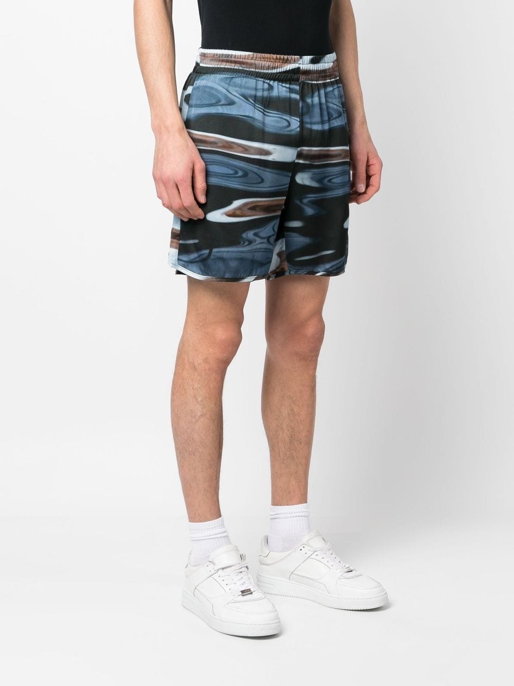 Blue Sky Inn Graphic Print Shorts — Blue, view 3