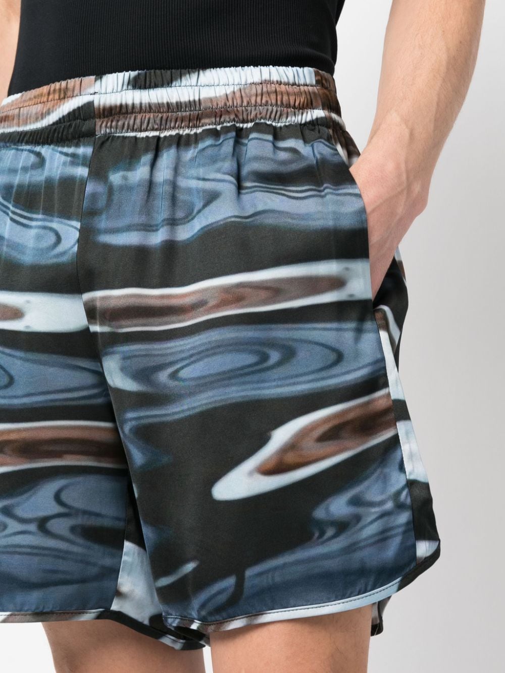 Blue Sky Inn Graphic Print Shorts — Blue, view 5