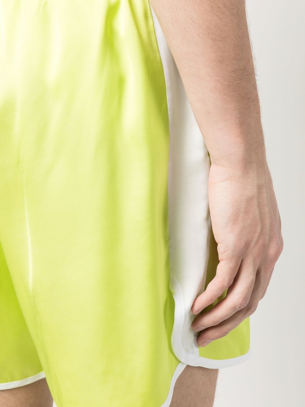 Blue Sky Inn Contrasting-Side Track Shorts — lime green, view 3