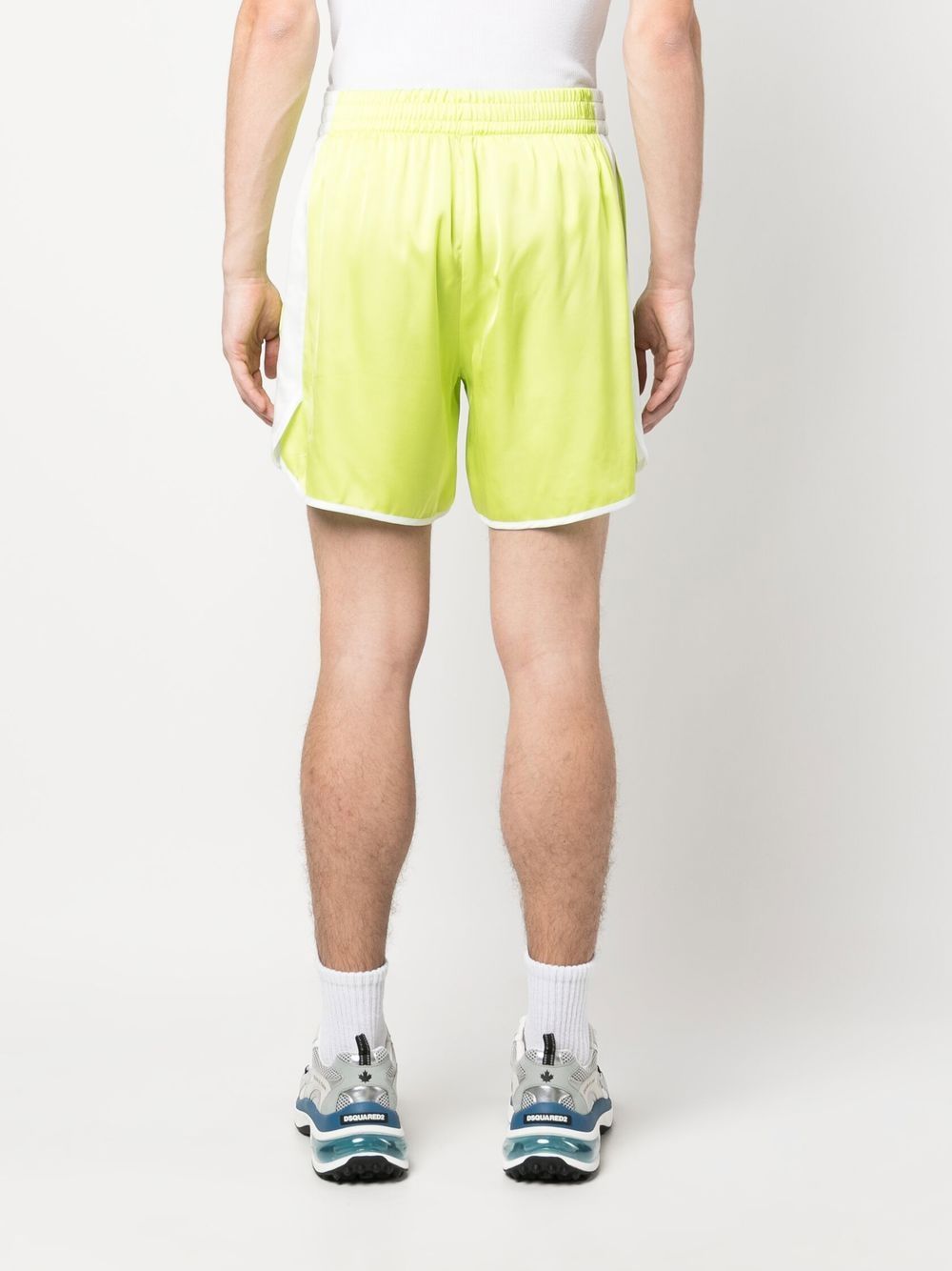 Blue Sky Inn Contrasting-Side Track Shorts — lime green, view 4