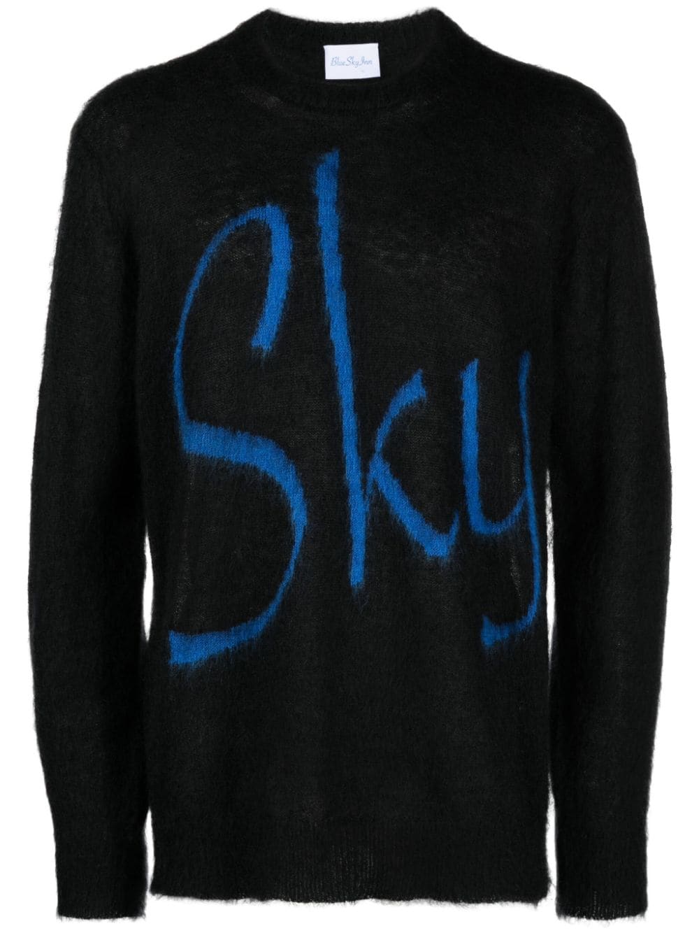 Blue Sky Inn Logo-Print Wool Blend Sweater — Black by Blue Sky Inn