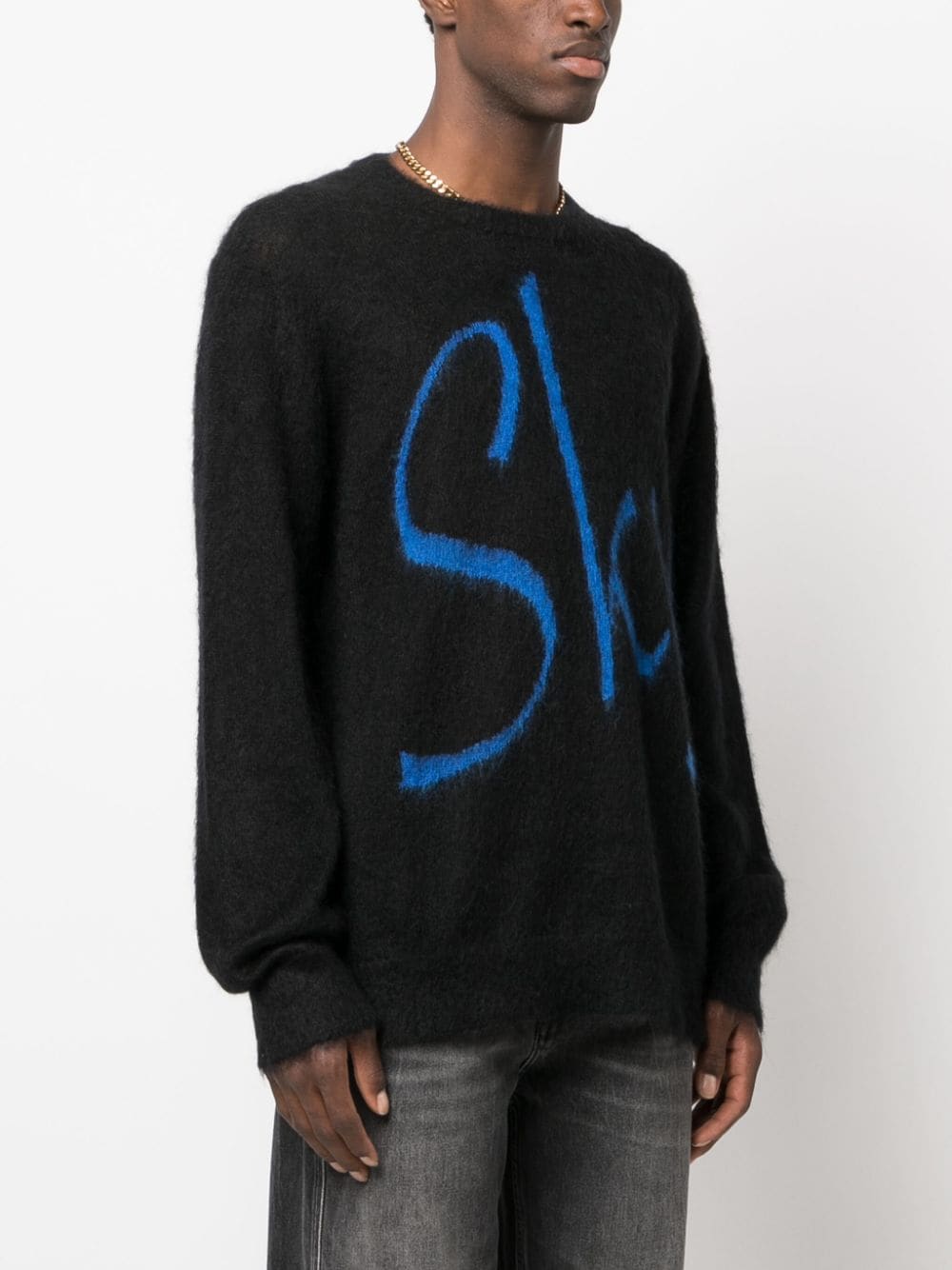 Blue Sky Inn Logo-Print Wool Blend Sweater — Black, view 3