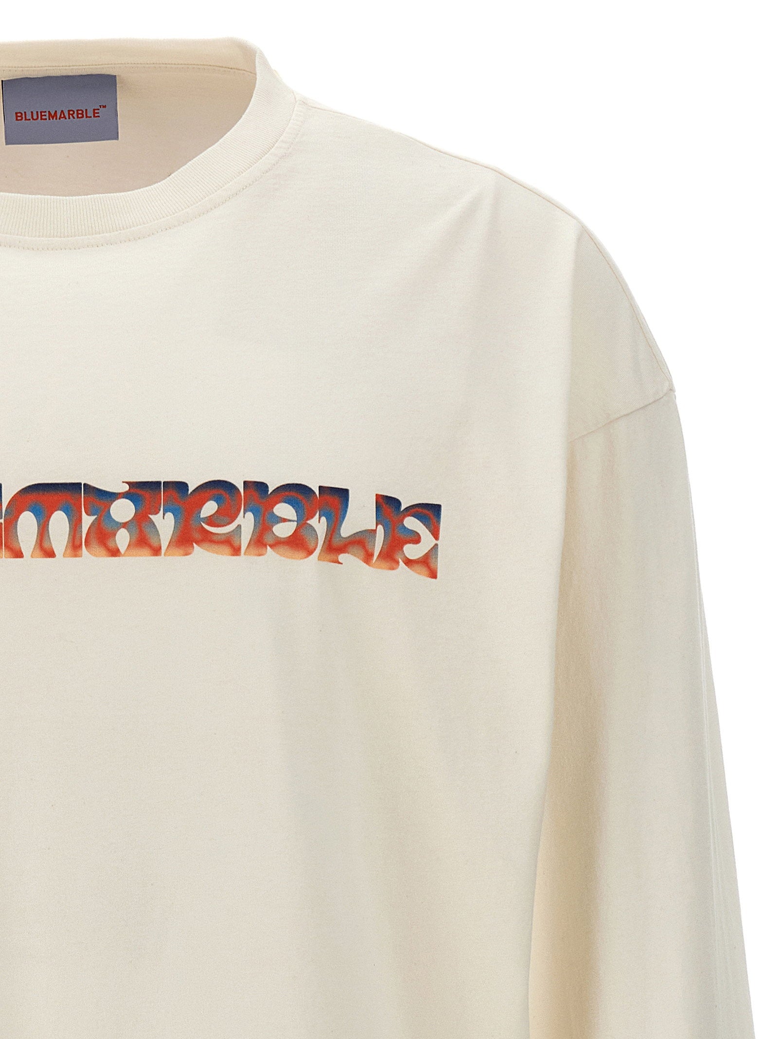 Bluemarble Trippy Leaves Print T-shirt — Cream, view 3