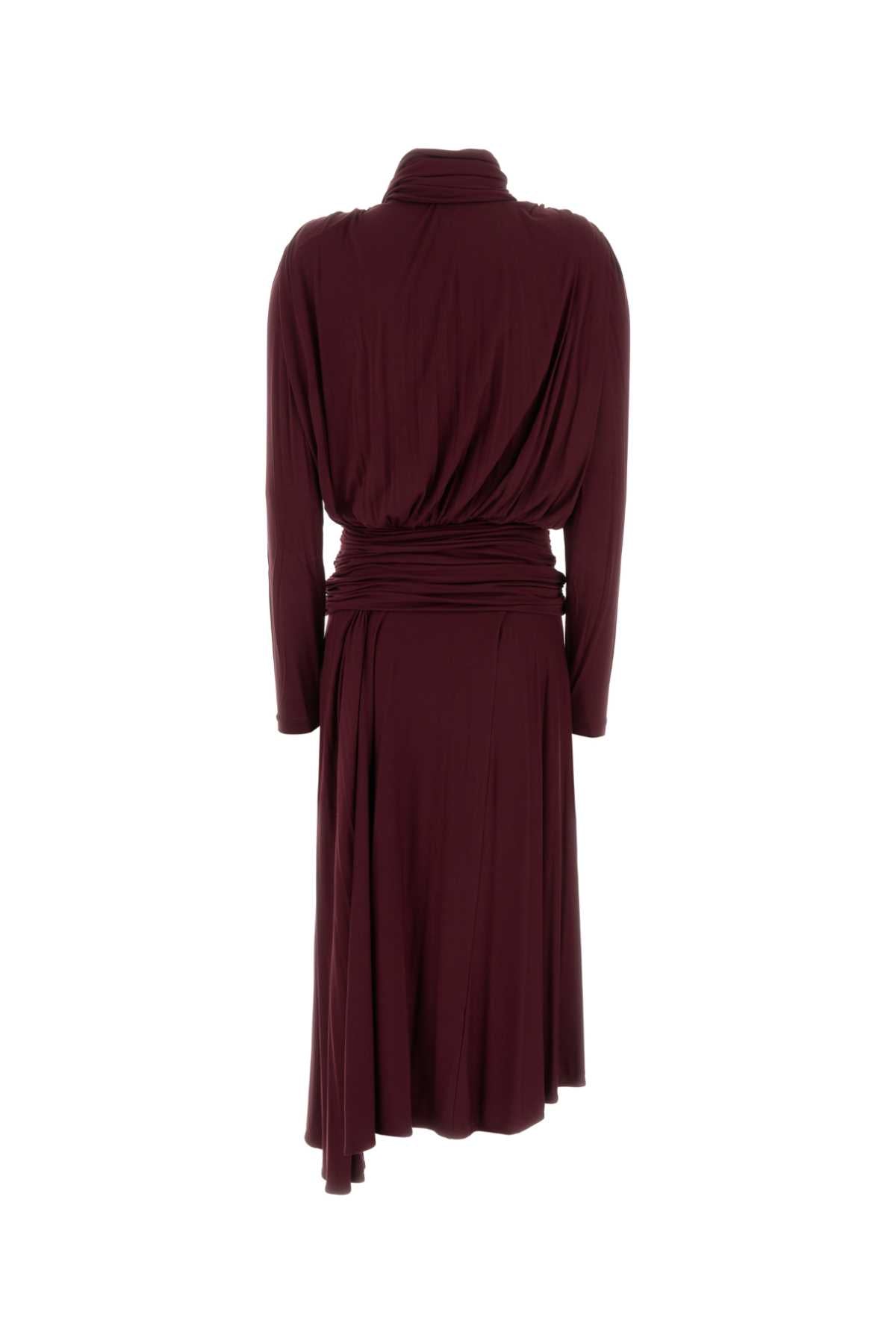Blumarine Wrap Viscose Dress — Burgundy, view 2
