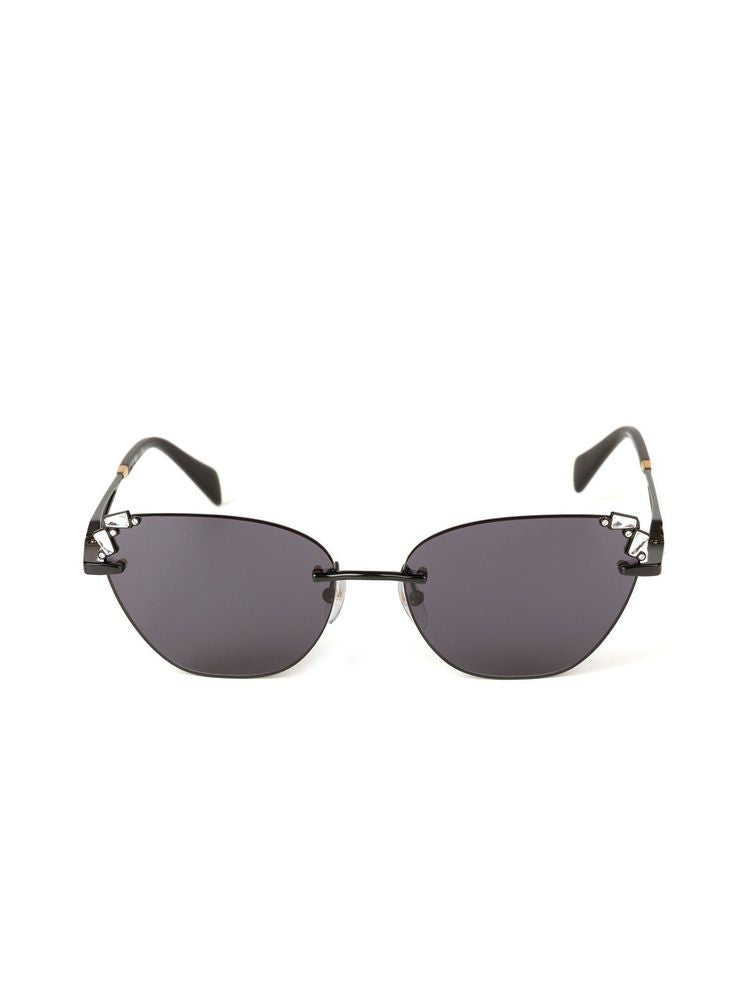 Blumarine SBM230S Metal Aviator Sunglasses — Black, view 4