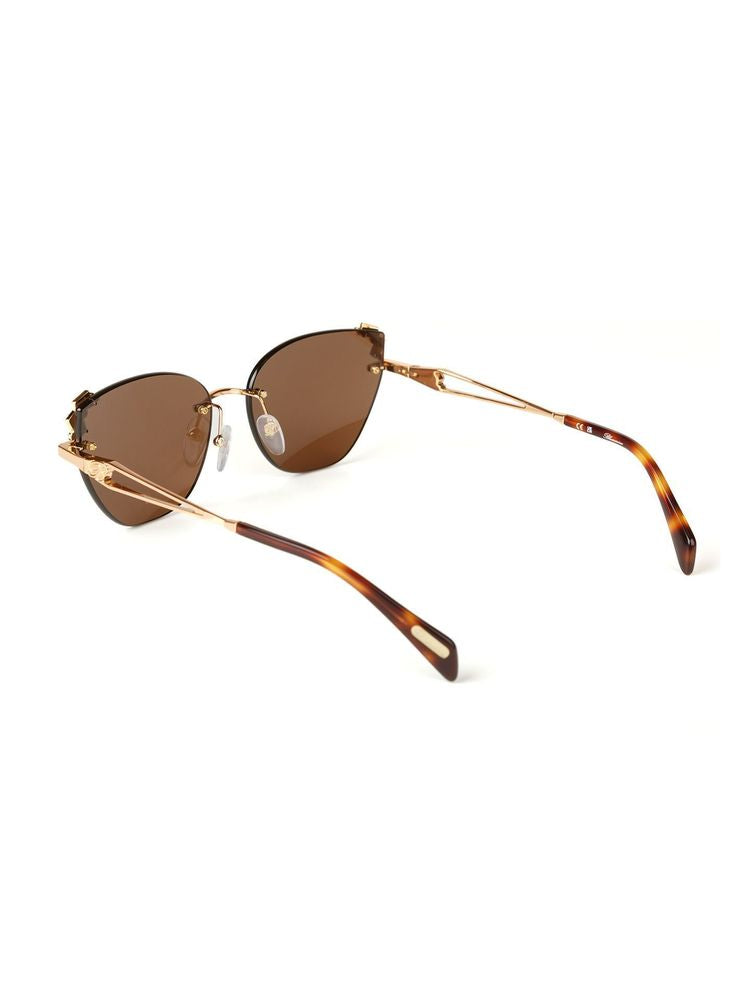 Blumarine SBM230S Metal Cat-Eye Sunglasses — Gold by Blumarine