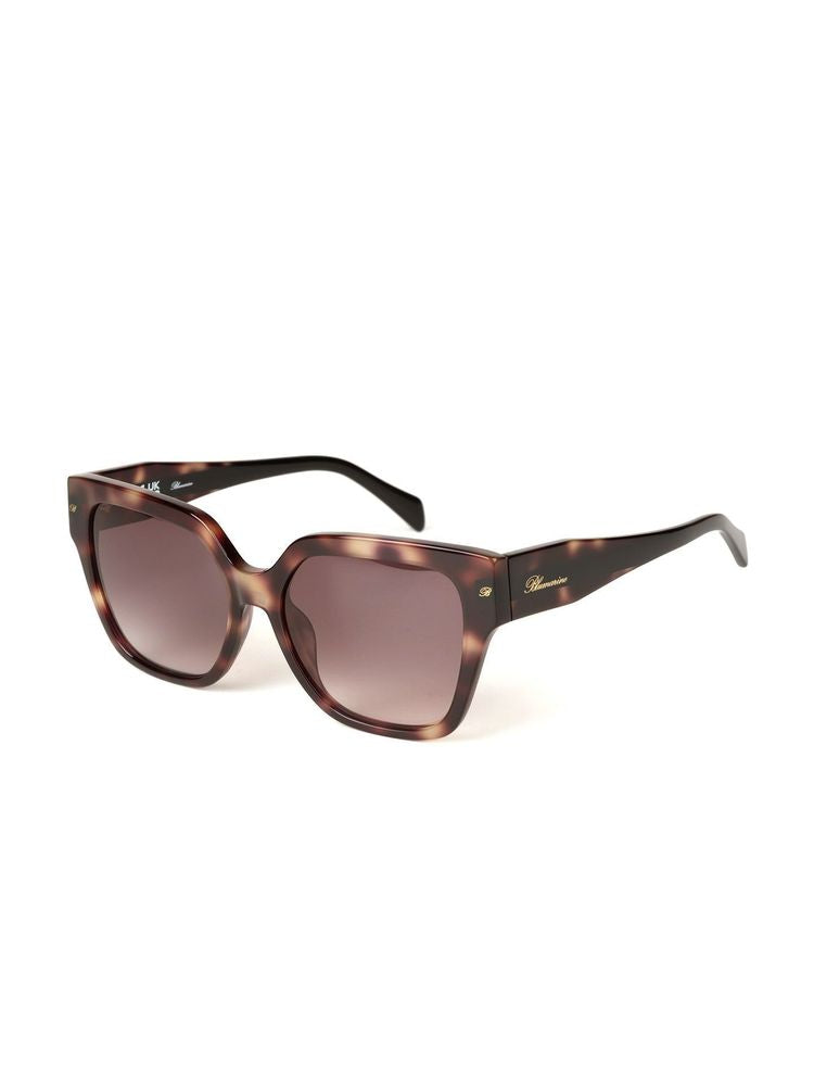 Blumarine SBM905 Acetate Square-Frame Sunglasses — Brown, view 4