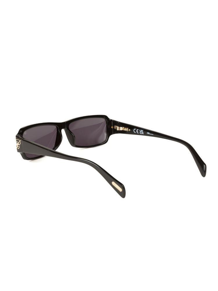Blumarine SBM906 Rectangle Acetate Sunglasses — Black, view 4