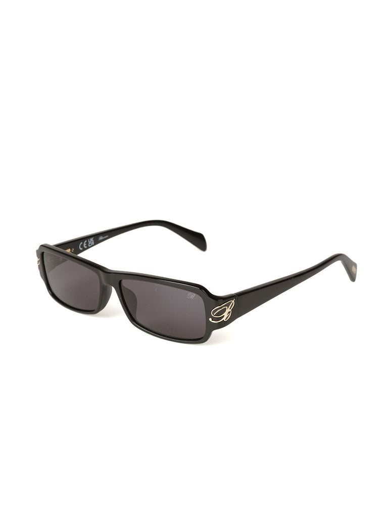 Blumarine SBM906 Smoke-Tinted Acetate Sunglasses — Black by Blumarine