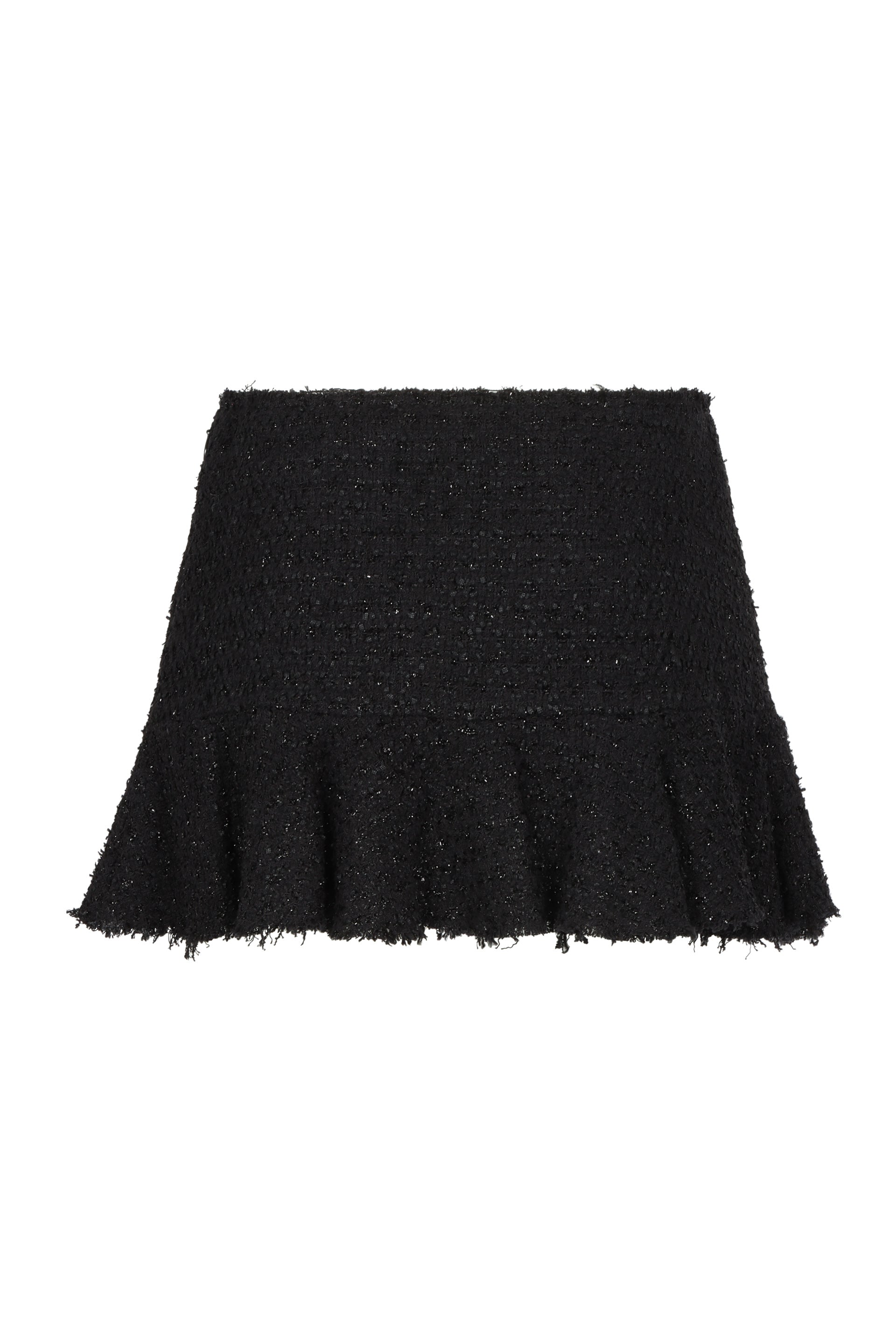 Blumarine Bouclé Lurex Knit Skirt — Black, view 2