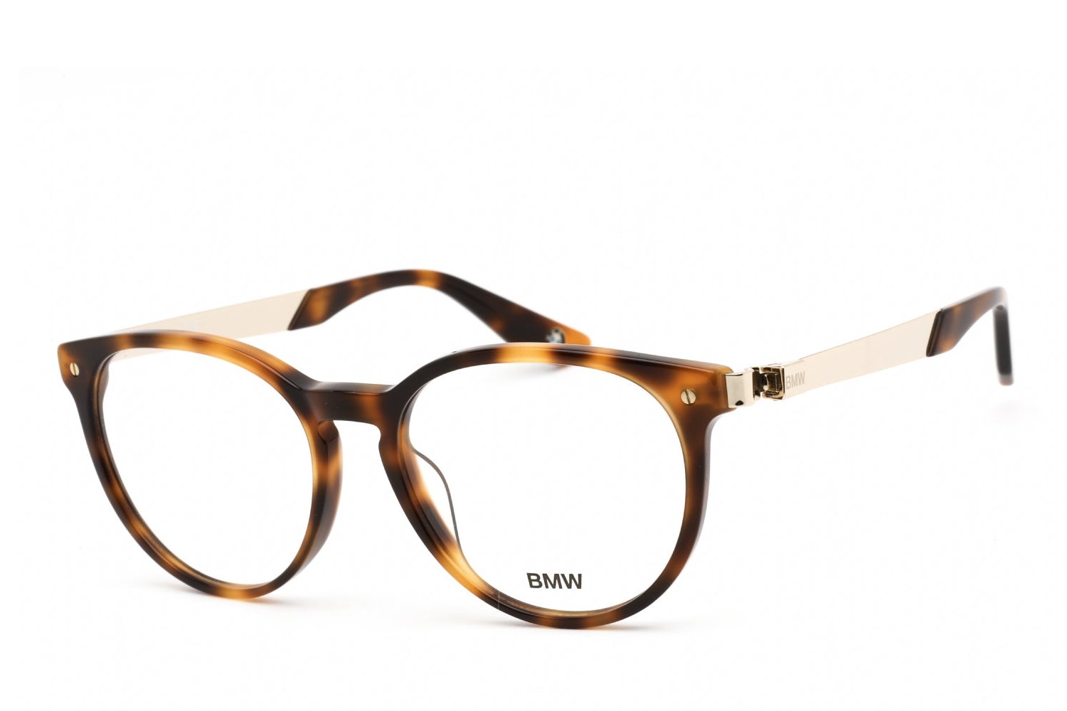 Bmw BW5003H Round Tortoiseshell Acetate Eyeglasses — Brown by Bmw