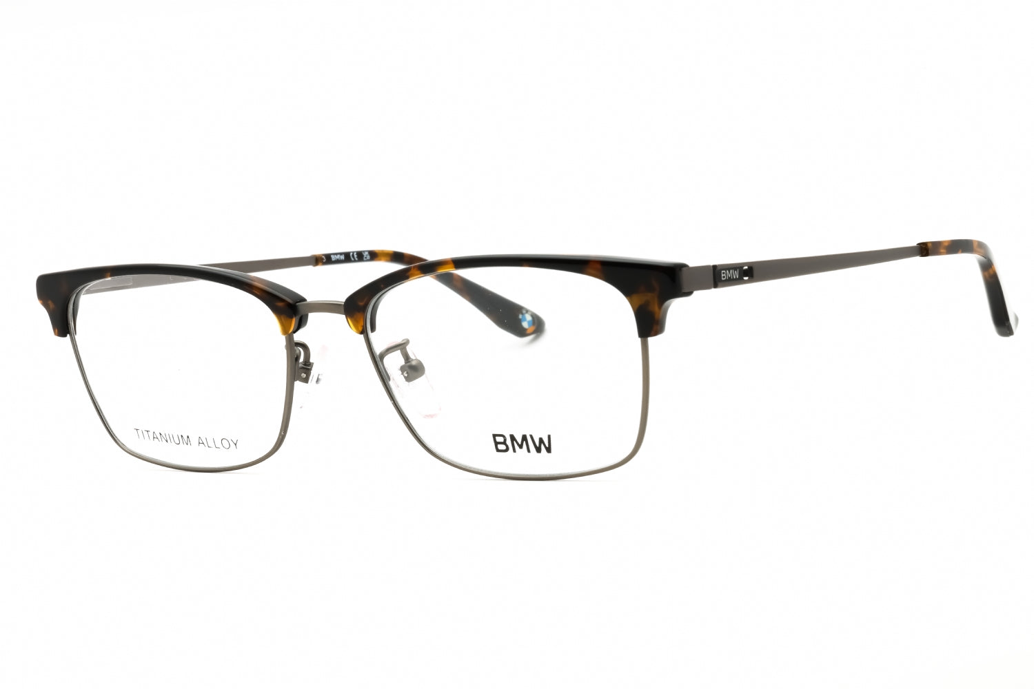 Bmw BW5074H Titanium Alloy Rectangular Eyeglasses — Gray by Bmw