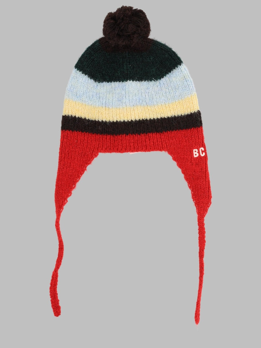 Bobo Choses B226AH041K_991 Striped Knit Winter Hat — Multicolor by Bobo Choses